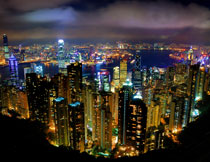 香港夜晚繁华景象摄影高清图片