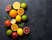 檸檬橙子與柚子等水果高清圖片